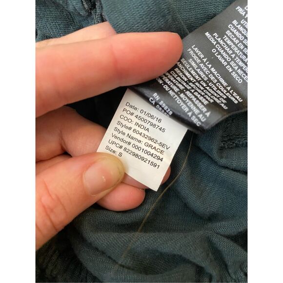 William Rast Green Off-the-Shoulders Lace Tye Blouse, Size Small, MSRP $90 - Picture 8 of 11